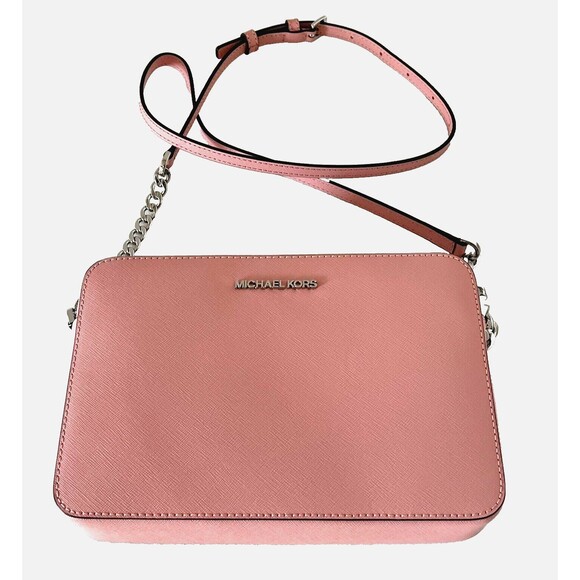 New Michael Kors Jet Set Item Large Zip Chain Crossbody Primrose - Picture 3 of 5